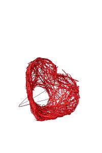 Boekethouder woody Hart Ø25cm rood