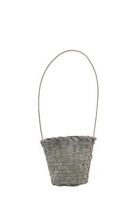 Mand Savira bamboe+hengs Ø13x11/36cm gr