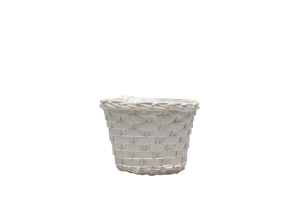 Mand Manilla woodbar Ø28xH20cm wit