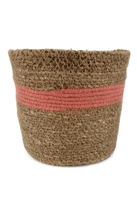 Zeegras mand Ø16xH15cm naturel/roze