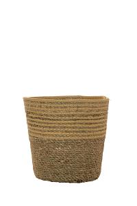 Mand Twill zeegras Ø19xH17cm creme