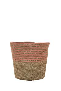 Mand Twill zeegras Ø19xH17cm roze