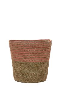 Mand Twill zeegras Ø21,5xH19cm roze