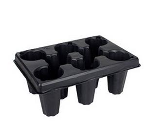 Flowertray x8 zwart 39x27,5x15cm