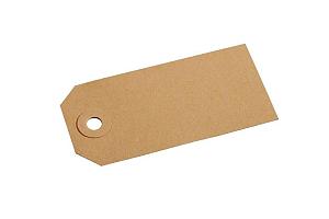 Label bruin 25x50mm doos 1000st