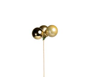 Bijsteker kerstbal Trio 3xØ3cm 12cm goud