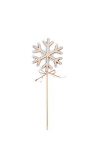 Bijsteker Snowflake Ø7,5cm 12cm naturel