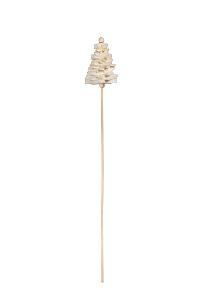 Bijsteker X-mas tree vilt 5x6,5cm creme