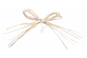 Raffia strik 17x12cm + clip naturel