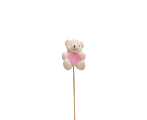 Bijsteker Beer pluche 7x5cm 50cm roze