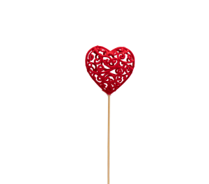 Bijsteker Heartroque 6cm 12cm rood