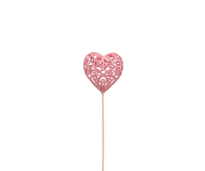 Bijsteker Heartroque 6cm 12cm roze