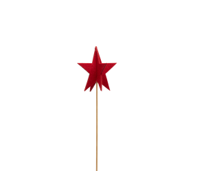 Bijsteker Ster 3D vilt 10cm 50cm rood