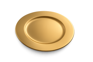 Bord melanine rond Ø33xH2cm goud