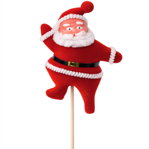 Bijsteker Kerstman 10x7cm+50cm Stok Rood