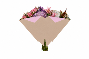 Hzn 40x40cm Blossomfold roze kraft 70gr.