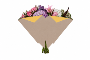 Hzn 40x40cm Blossomfold geel kraft 70gr