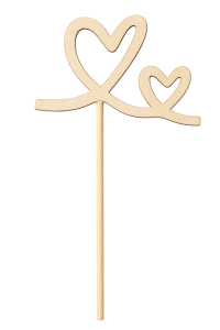 Bijsteker dubbel hart 5x5,7cm 12cm nat