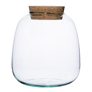 Vaas Richmond+kurk Ø23,5xH25cm recy glas