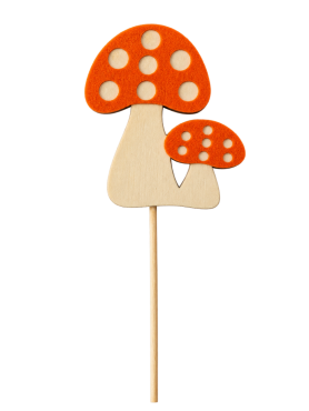 Bijsteker hout Mushroom vilt 7x6cm 12cm