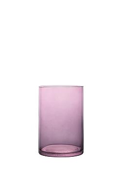 Cilinder Lume glas Ø10xH25cm violet tr