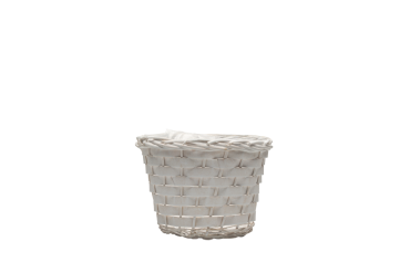 Mand Manilla woodbar Ø28xH20cm wit