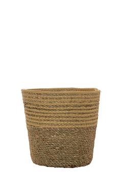 Mand Twill zeegras Ø19xH17cm creme