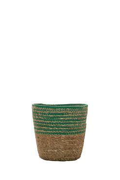 Mand Twill zeegras Ø13,5xH13cm groen