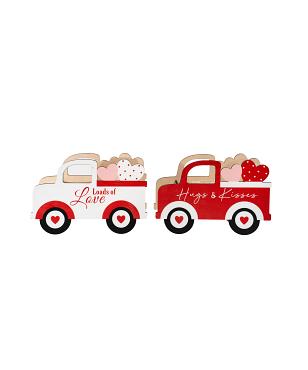 Love Truck hout 22x10x14,3cm 2ass