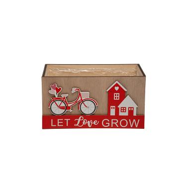 Planter hout Let Love Grow 19x10x10cm