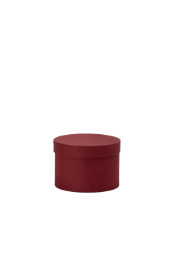 Hoedendoos karton Ø14xH10cm fabric rood