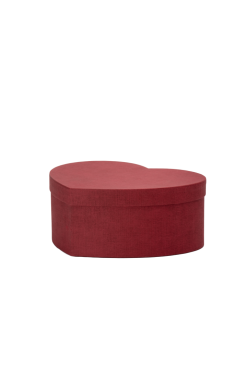 Hoedendoos karton Hart 20x25xH10cm rood