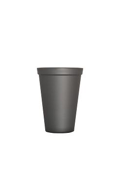 Plastic vaas Basic Ø15xH20cm zink 2ltr