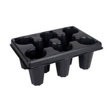 Flowertray x8 zwart 39x27,5x15cm