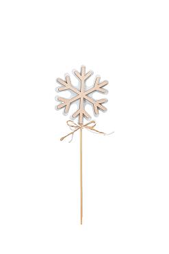 Bijsteker Snowflake Ø7,5cm 12cm naturel