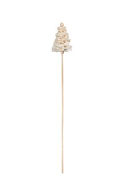 Bijsteker X-mas tree vilt 5x6,5cm creme