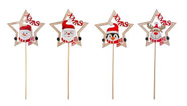 Bijsteker X-mas star 4ass 12cm naturel