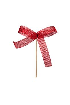 Bijsteker strik woven 12cm rood