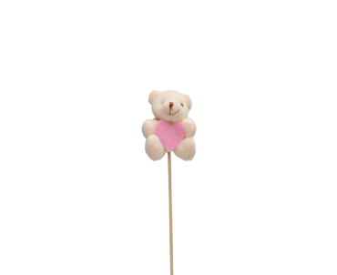 Bijsteker Beer pluche 7x5cm 50cm roze