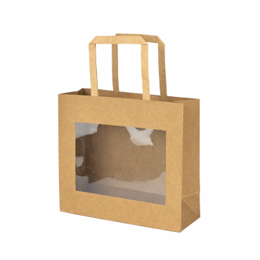 Tas kraft venster 18x12xH22cm bruin