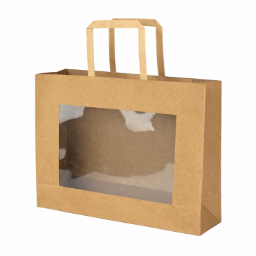 Tas kraft venster 29x10xH25cm bruin