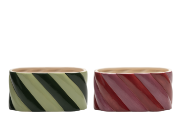 Pot Swirl keramiek 21x11,5xH10cm 2 ass