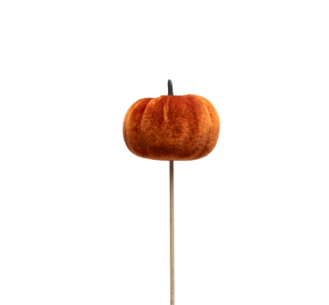 Bijsteker pompoen flock 6,5cm 50cm bruin