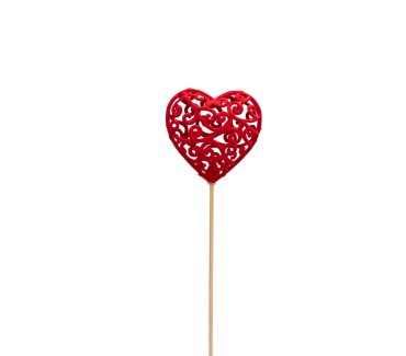 Bijsteker Heartroque 6cm 12cm rood
