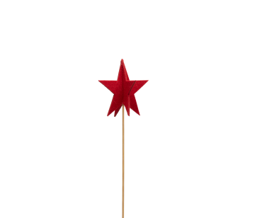 Bijsteker Ster 3D vilt 10cm 50cm rood