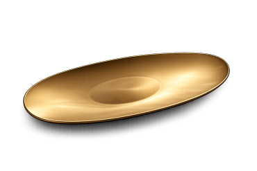 Bord melanine ovaal 41x16cm goud