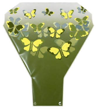 Hzn 52x44x12cm OPP35 Butterfly Groen