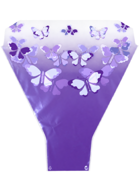 Hzn 52x44x12cm OPP35 Butterfly Paars