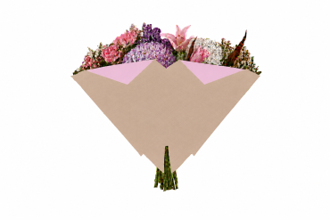 Hzn 40x40cm Blossomfold roze kraft 70gr.