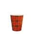 Koffiebeker karton 180cc schotse ruit